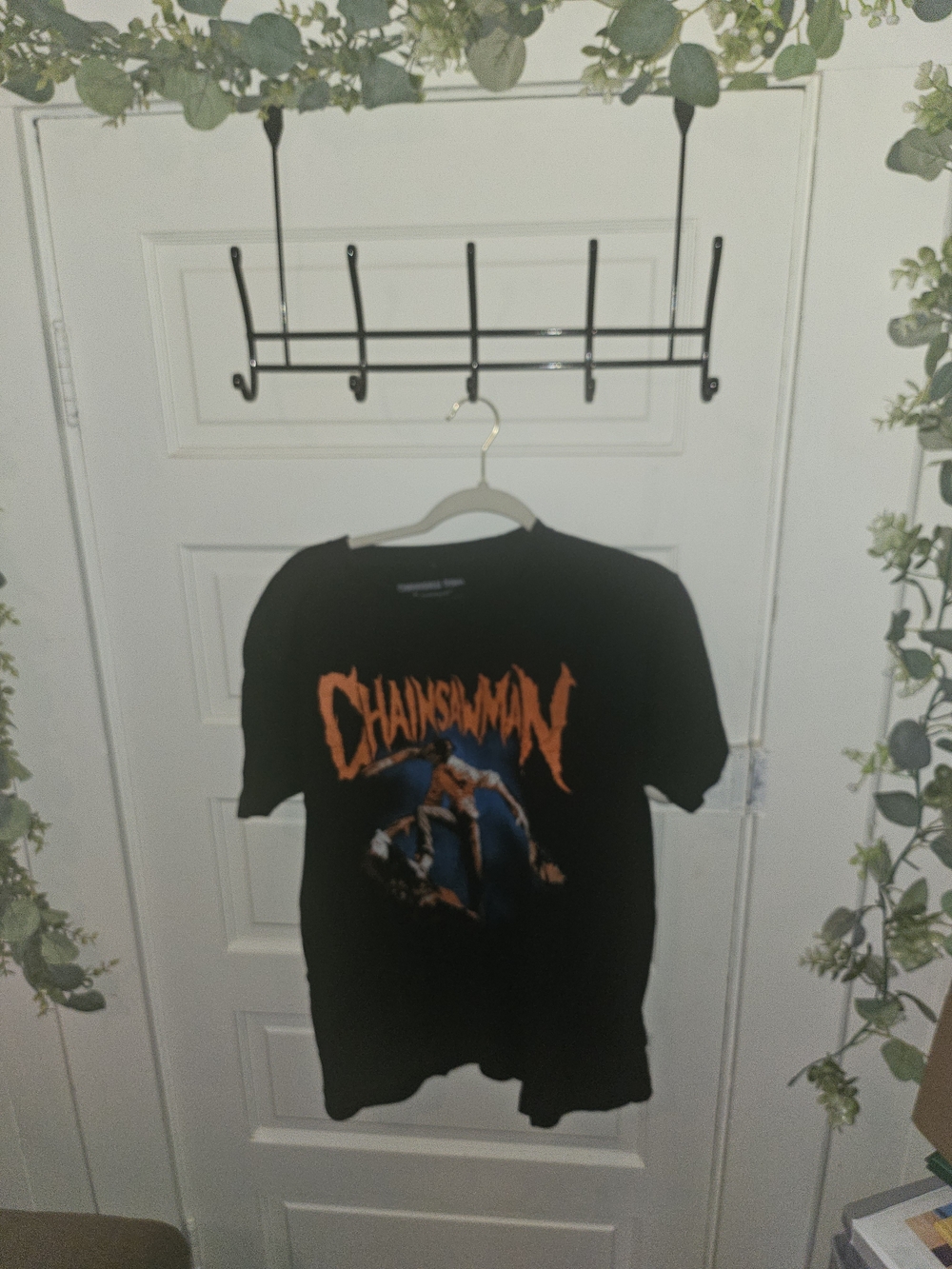 Chainsaw Man Kids Short Sleeve Tee - Black with Orange Graphic